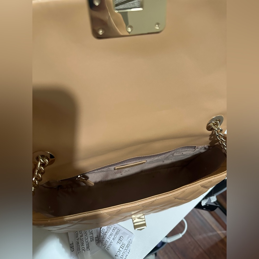 Kate Spade Tan and Gold Quilted Shoulder Bag - Picture 8 of 8